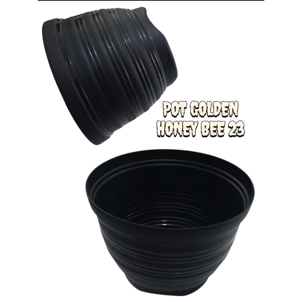 POT BUNGA / POT PLASTIK RINGAN / POT TANAMAN PLASTIK / GOLDEN HONEY BEE 23