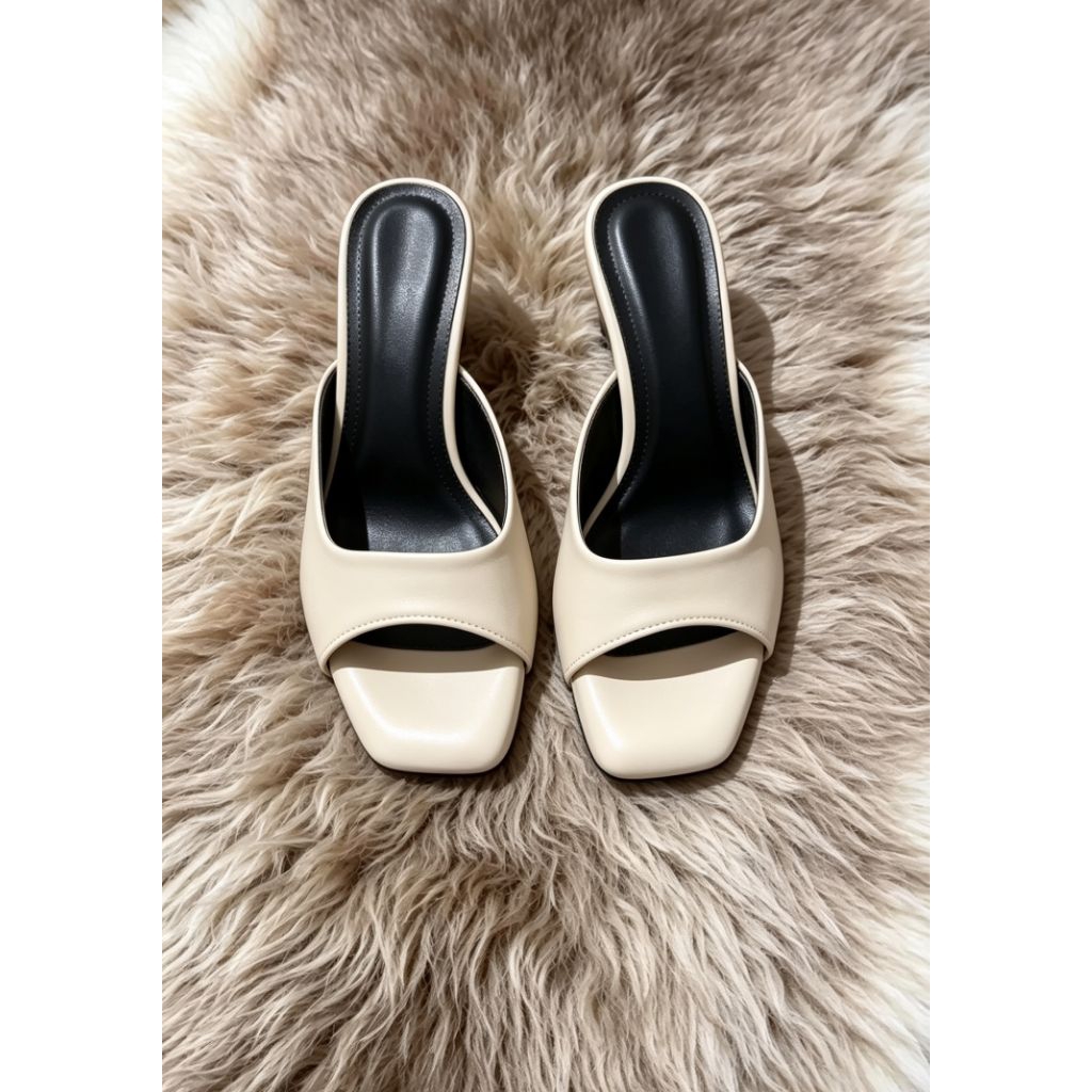 sandal wanita model slop sandal hak 7cm sandal simpel