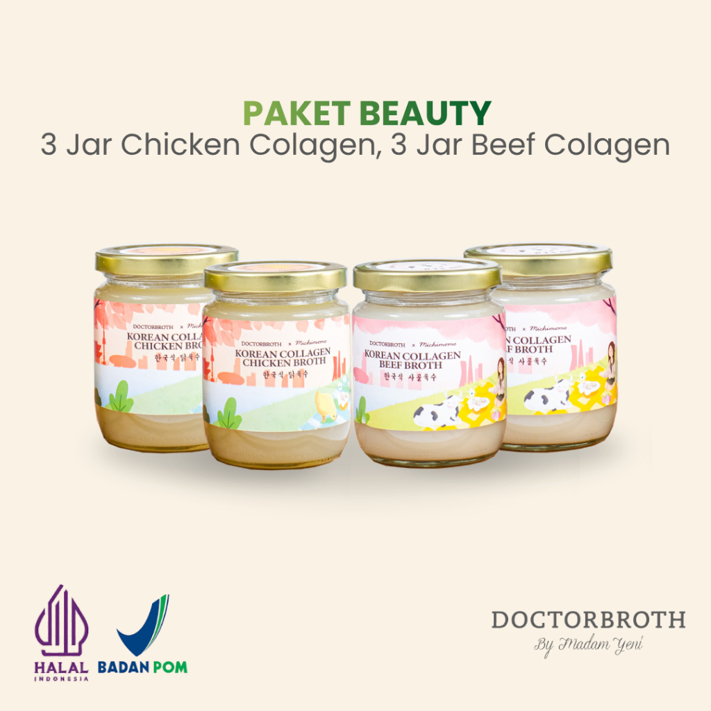 DOCTORBROTH Paket Beauty Bone Broth | Kaldu Ayam Kampung | Kaldu Sapi Cair | Tinggi Collagen
