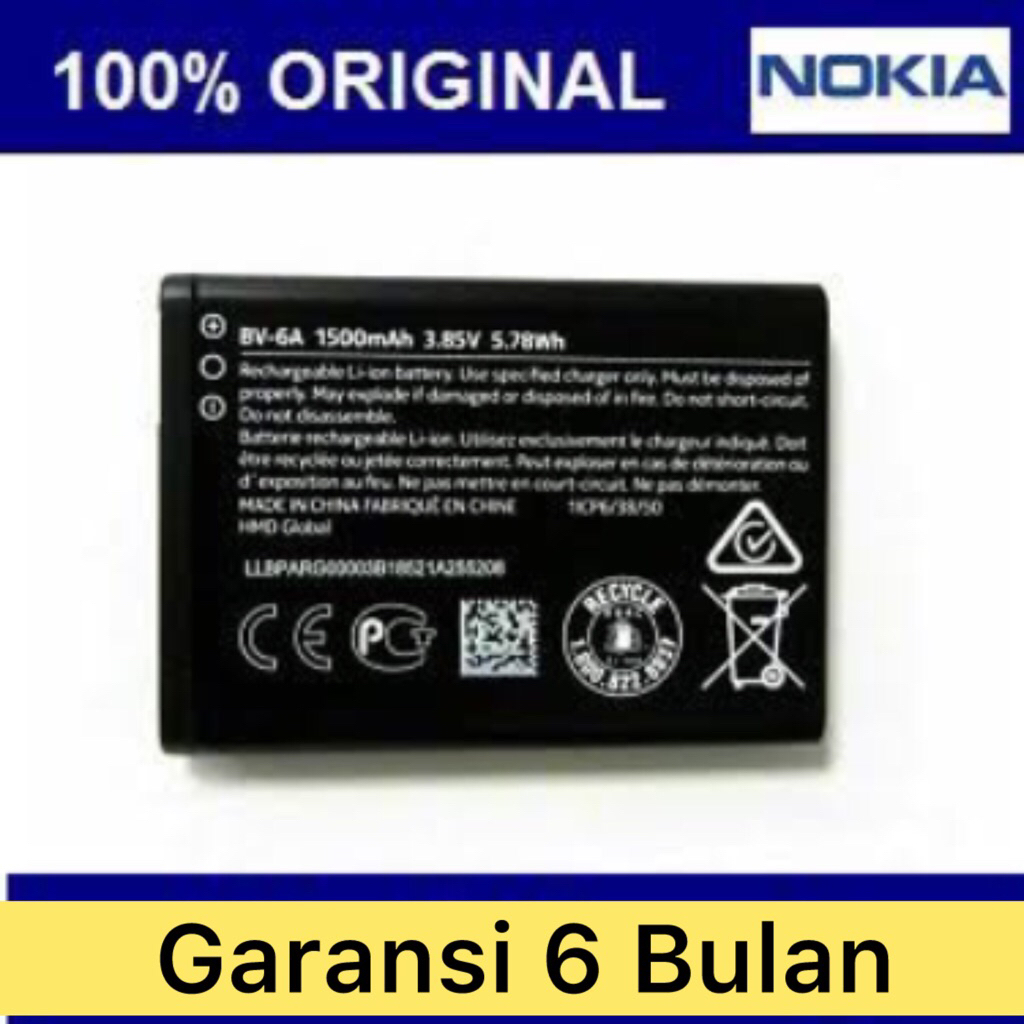 NOKIA Battery BV-6A Nokia 8110 4G (Pisang) Reborn, 2720 Flip TA-1168/TA-1170. Baterai Batere Origina