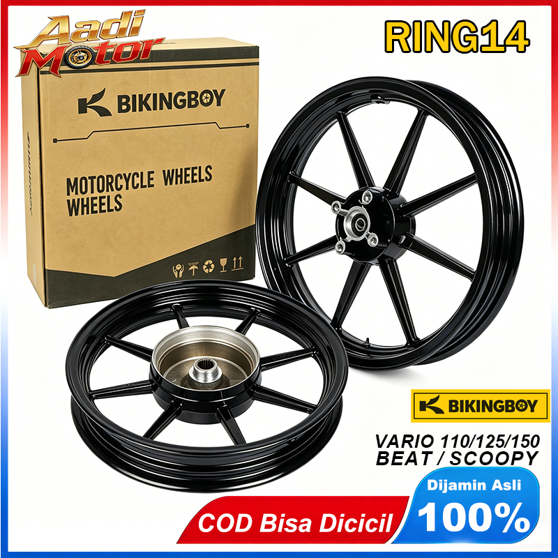 Velg Bikingboy Palang 8 Ring 14 Untuk Honda Semua Beat, Scoopy, Genio, Spacy, Vario 110/125/150/110f