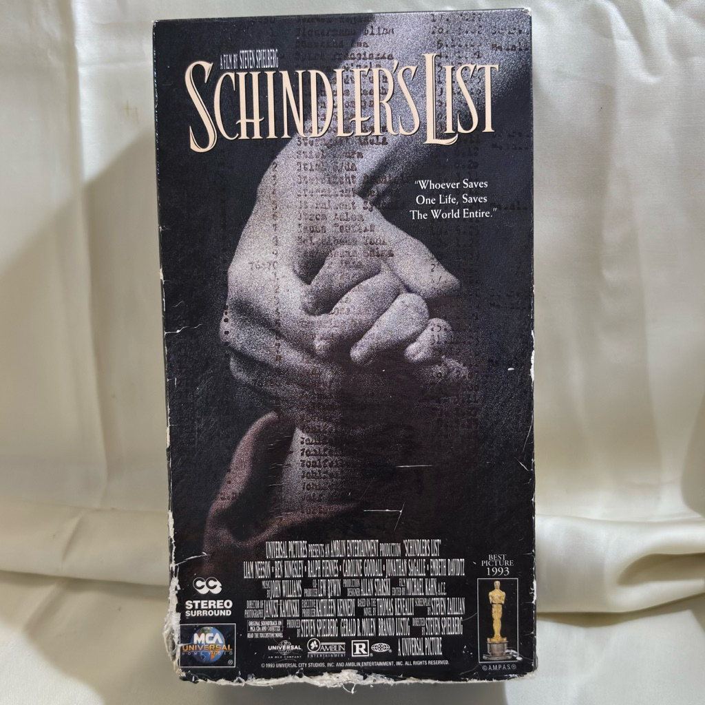 Kaset tape VHS Schindler’s List double tape version