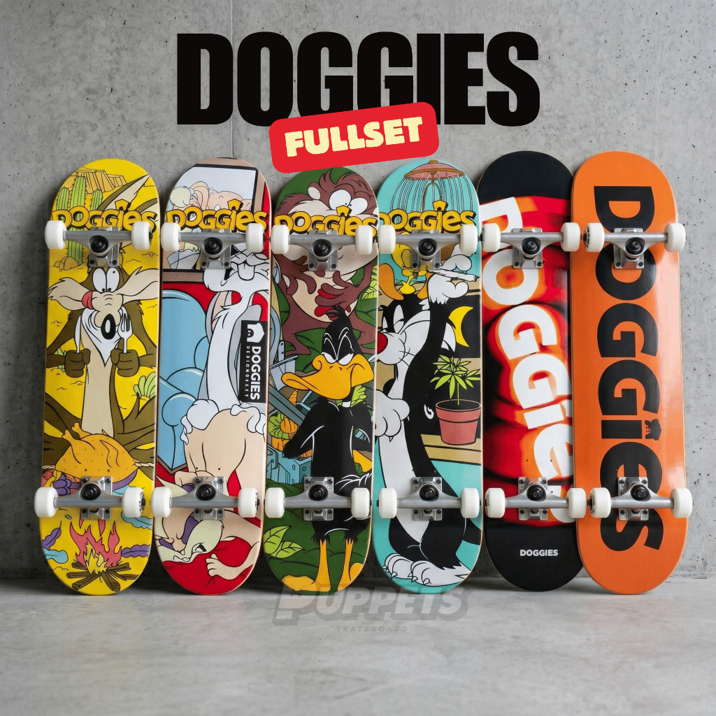 DOGGIES skateboard and various pemula skateboard fullset original lengkap deck