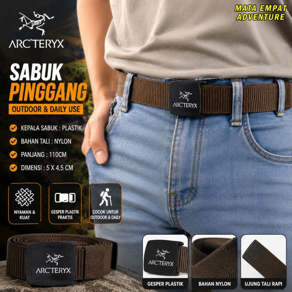 Arctryx Ikat Pinggang Pria Anti Xray Plastik Canvas Belt Sabuk Ikat Pinggang Outdoor