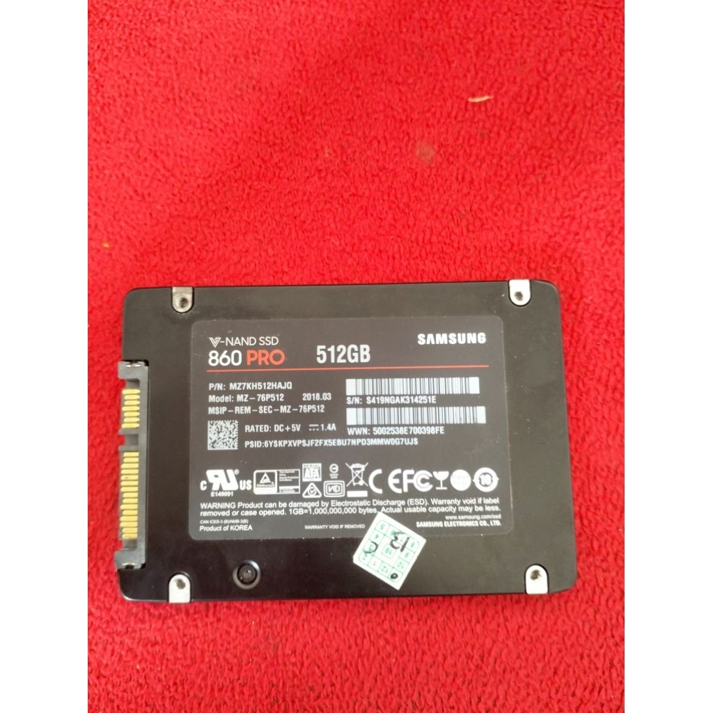 SSD Samsung 512gb rusak