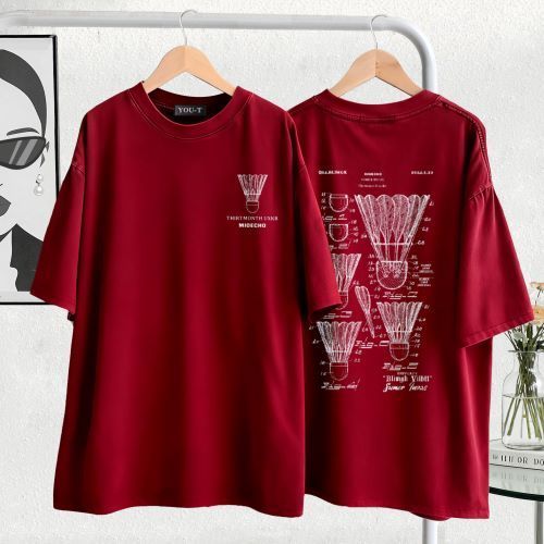 [COD] BASIQUE-badminton-/Baju oversize Unisex/Sablon DTF/Kaos atasan wanita korea style/Baju Kaos Di