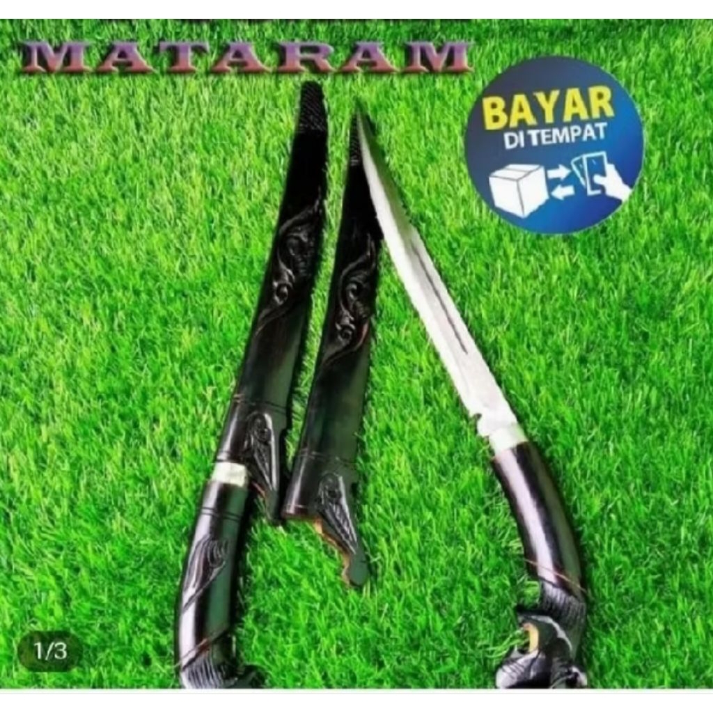 PERKAKAS SUKABUMI pisau badik baja asli super tajam / pisau badik asli bugis / pisau badik asli lamp