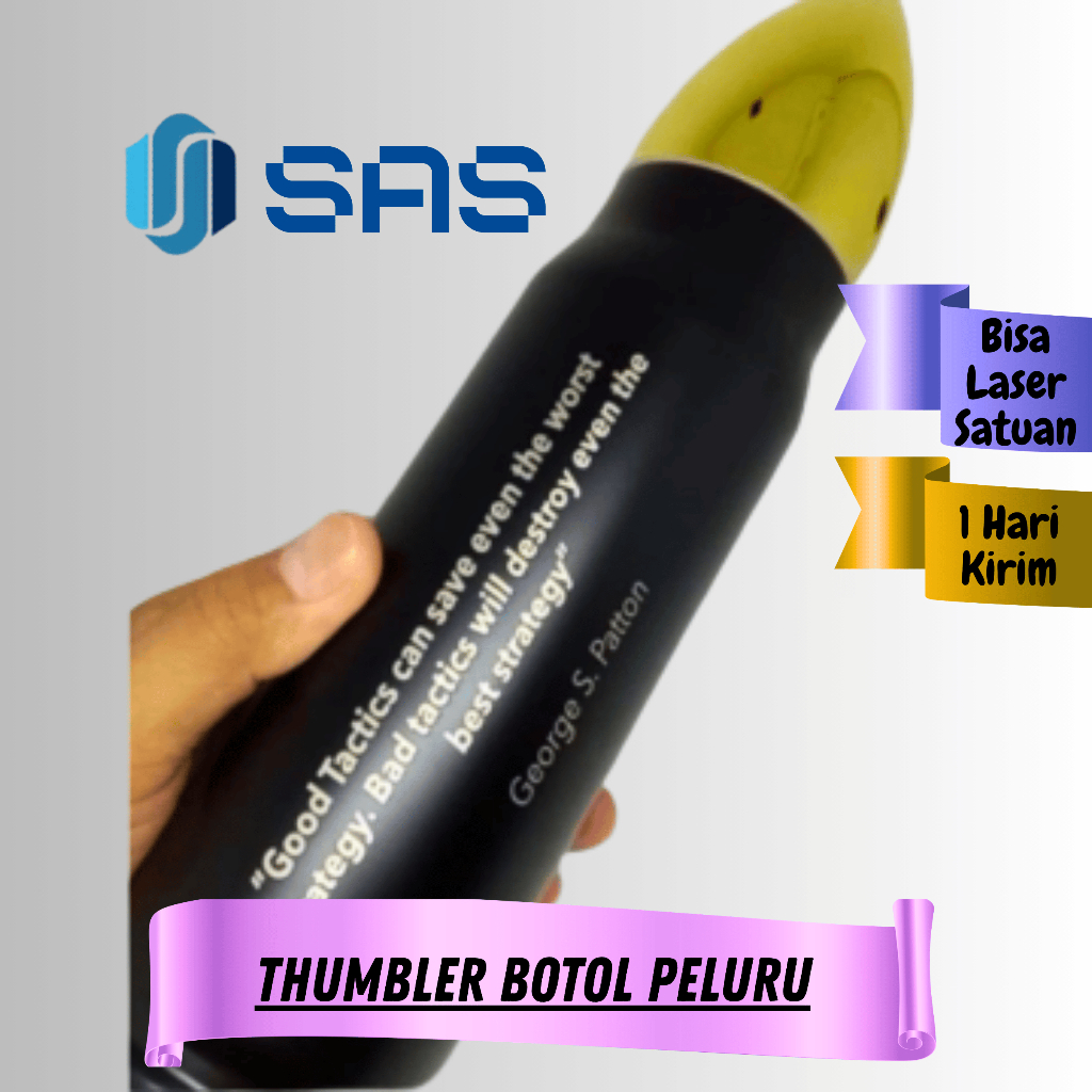 Thumbler Botol Peluru | Botol Peluru Vacuum Tumbler | Free Custom Laser Nama