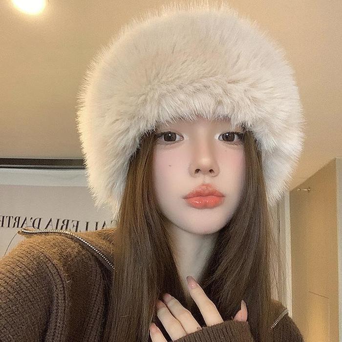Topi Winter Fur Bulu2 Rusia Musim Dingin / Topi Ushanka Rusia / Topi Bulu Halus Full Menutupi Kepala