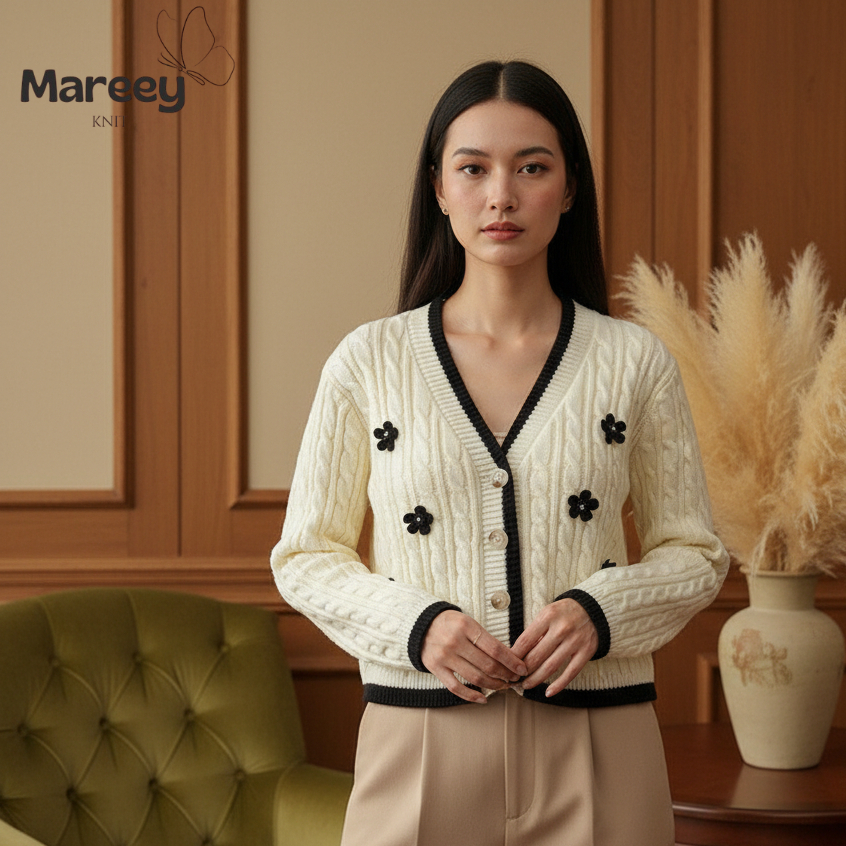 Mareey - Morifolium Cardigan  Knitwear Tweed Kepang Premium (WBE)