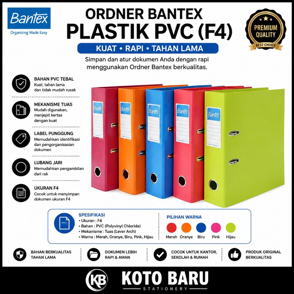 Ordner bantex plastik FVC (F4) 1465 /cm
