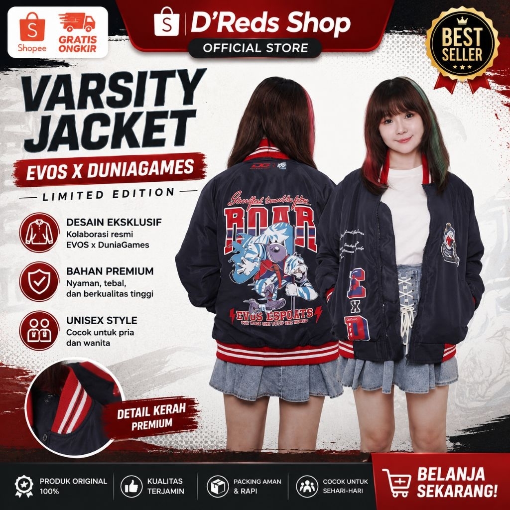 Varsity Jacket EVOS x DuniaGames Original (Size M)