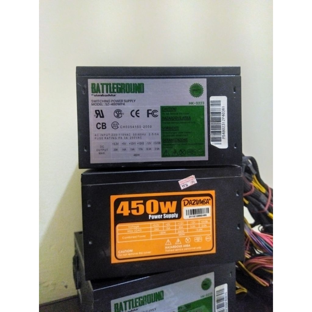power supply/psu gaming 450watt dazumba/simbadda cocok banget untuk gaming