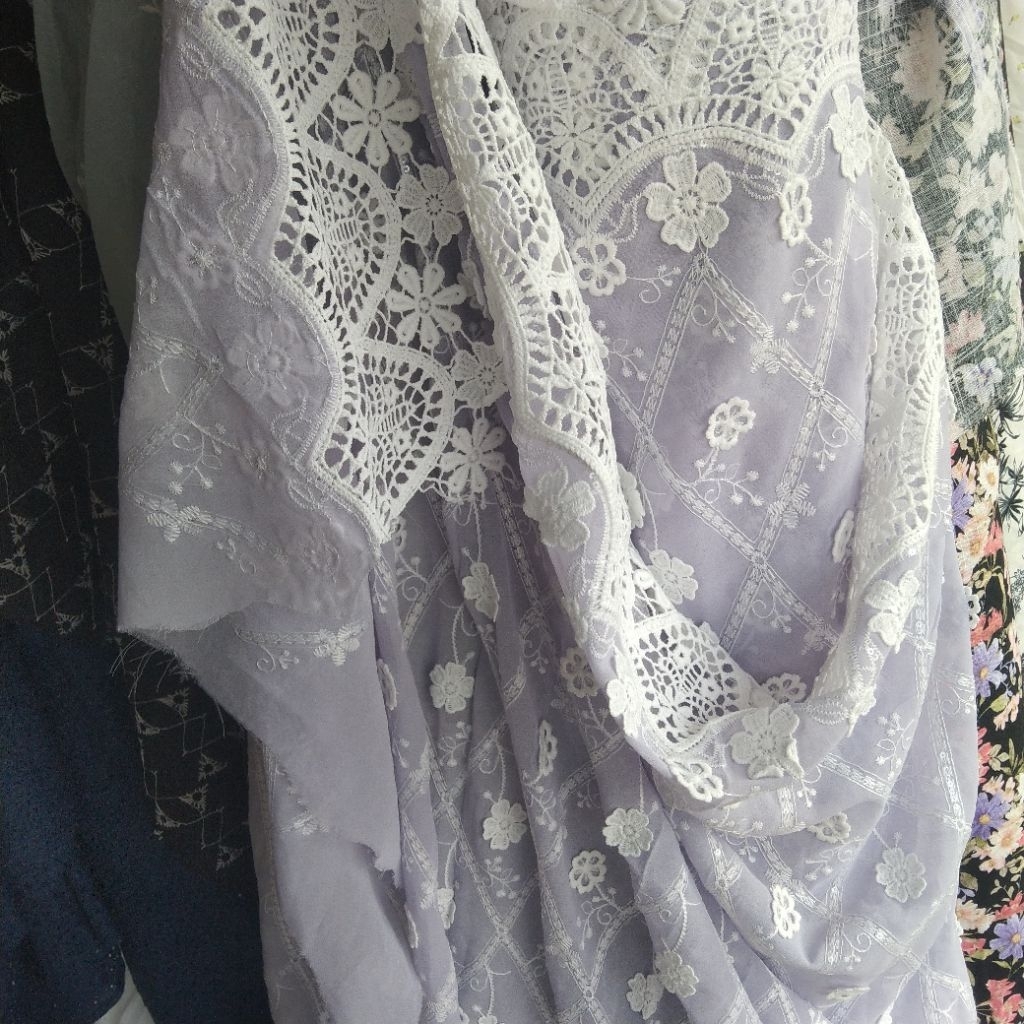 Kain sifon bordir | Harga/0,5m | bahan sifon bordir impor | bahan sifon bordir | kain sifon bordir..