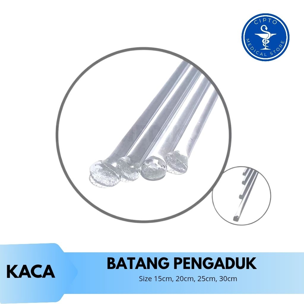 Batang Pengaduk Kaca 20cm | Batang Kaca 20cm