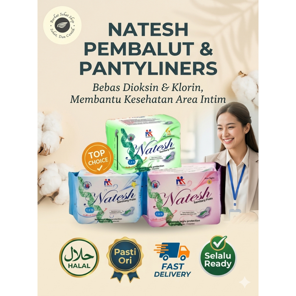Natesh pembalut (Promo Paket Mix) - Natesh Panty, Natesh Day, Natesh Night, Natesh Extra Long