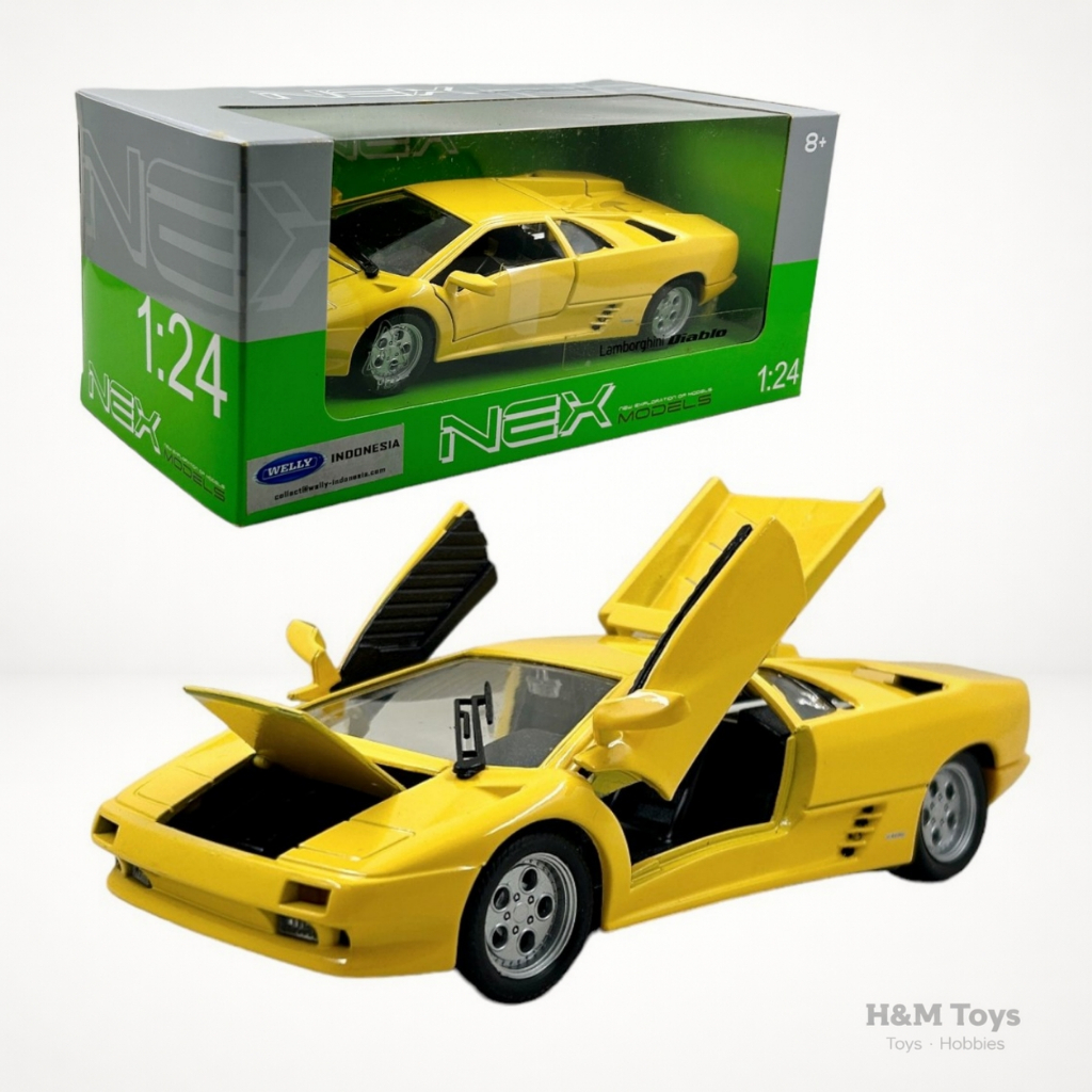 Welly NEX Lamborghini Diablo 1:24 Kuning - Diecast Lamborghini Diablo