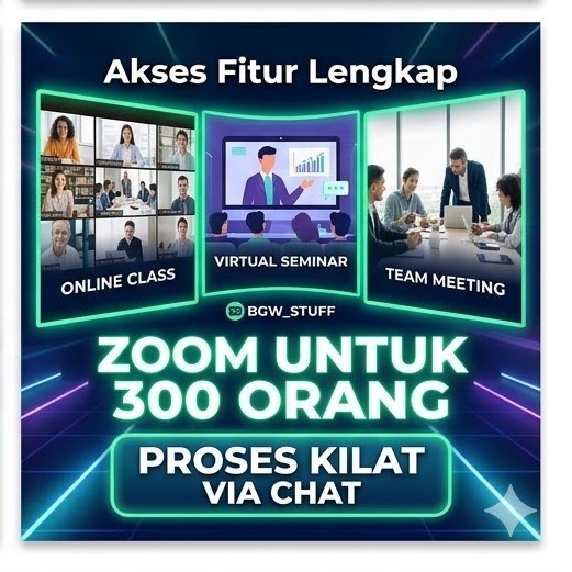 Lisensi ZOOM Premium 300 Peserta, 1 Bulan, Full Garansi