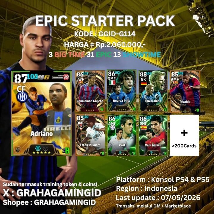 GrahaGamingID GGID-G114 Starter Pack Akun eFootball Konsol PS4 PS5