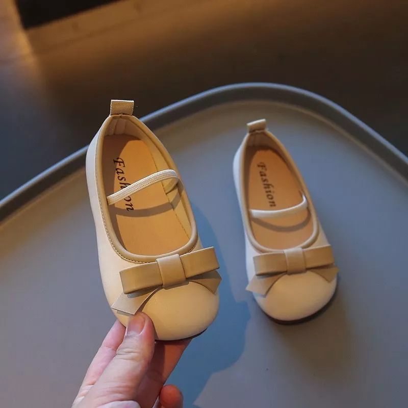 Sepatu flatshoes Anak Perempuan Motif Pita Tali Karet / Sepatu Balet Anak Terbaru Model Korea    REA