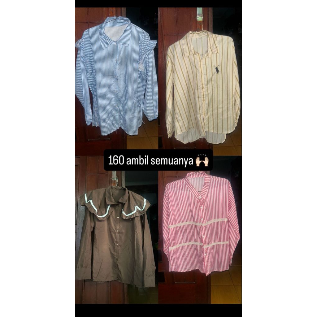 Blouse Wanita Model V-Neck Elegan Katun Sifon