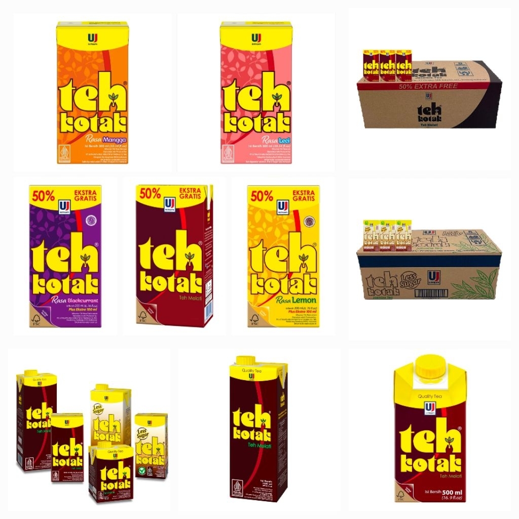 Teh Kotak - all varian, Praktis, dan Nikmat kemasan kotak