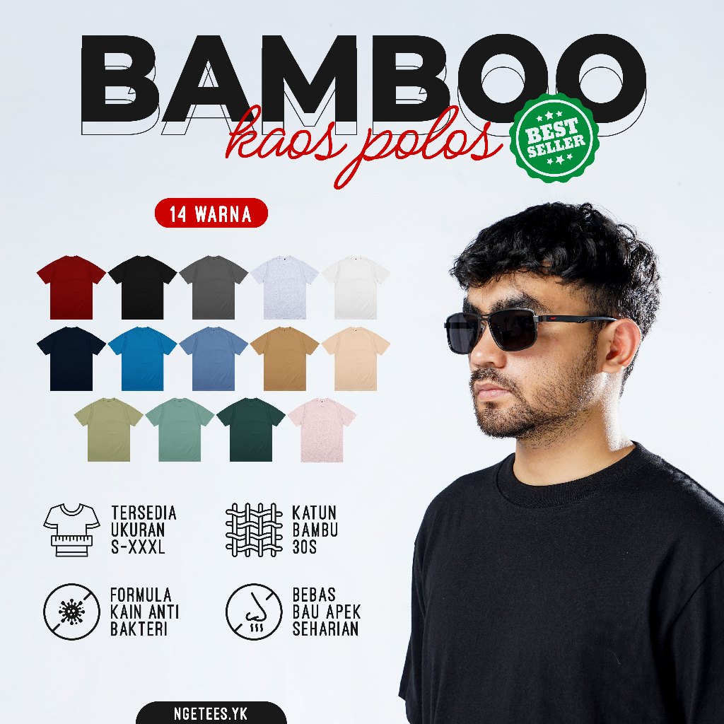 Polos Katun Bambu Kaos Polos Katun Bambu 30S Lengan Pendek O-NECK Bambu 30S Lengan Pendek O-NECK