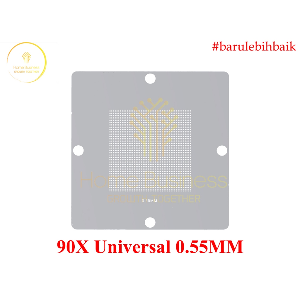 Cetakan Stencil Reballing BGA Plat 90X BGA Universal 0.55mm 0.55 mm 90mm x 90mm Stensil Reballing IC