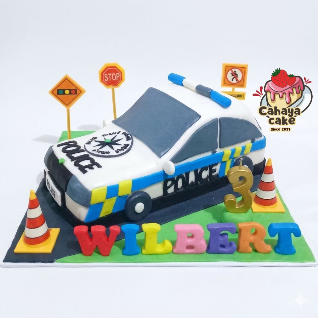 Kue Ulang Tahun Mobil Polisi / Police Car Cake Custom/ Kue Ultah Anak