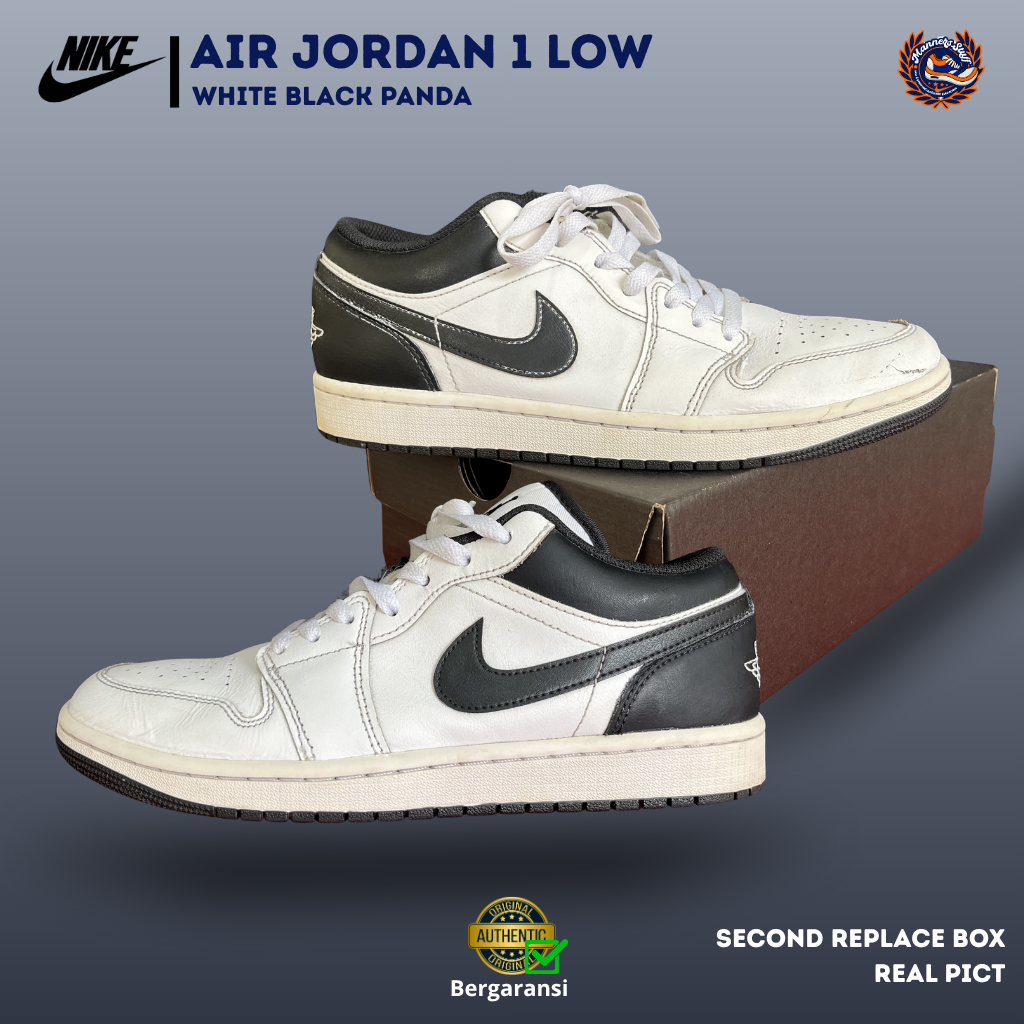 Sepatu Nike Air Jordan 1 Low White Black Panda