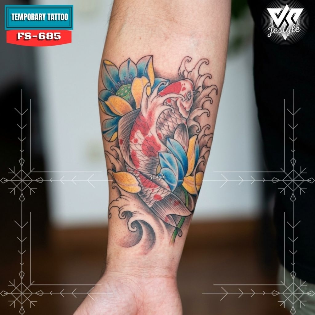 [FS-685] Tato Temporer Temporary Tattoo ikan koi