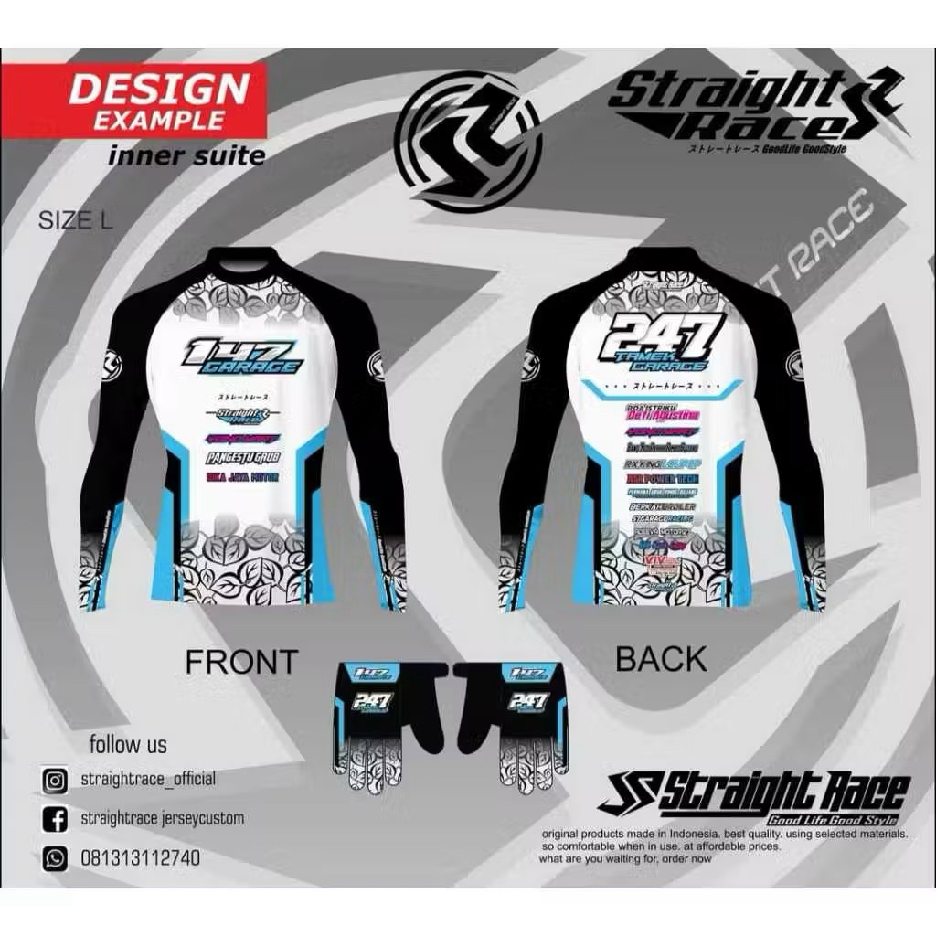 JERSEY INERSUIT BALAP DRAG ROAD RACE DAN DALEMAN WERPACK FREE DESAIN