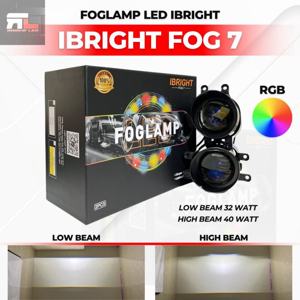 BILED FOGLAMP FOG7 APP 3 INCH Foglamp RGB FOG 7 IBRIGHT HONDA TOYOTA MOBIL