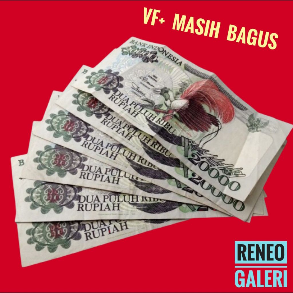 VF+ Asli 20.000 Rupiah burung Cendrawasih Tahun 1992 1995 Rp 20000 Cengkeh Uang Kertas Kuno duit lam