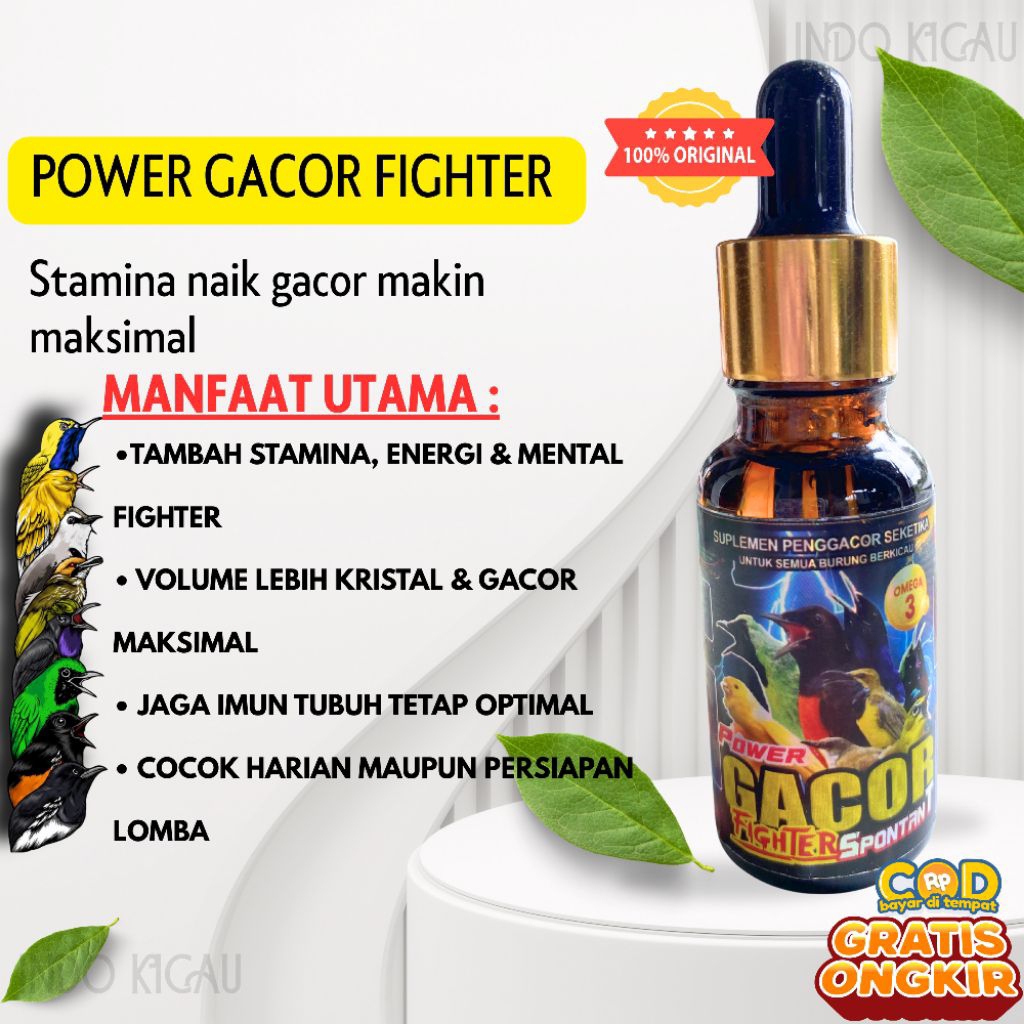 POWER GACOR FIGHTER SPONTAN Multivitamin Burung Gacor Mental Tempur Stamina