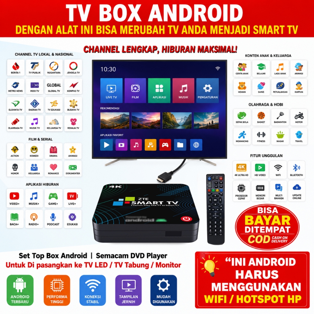 Set Top Box Smart TV Ubah TV Biasa Jadi Smart TV