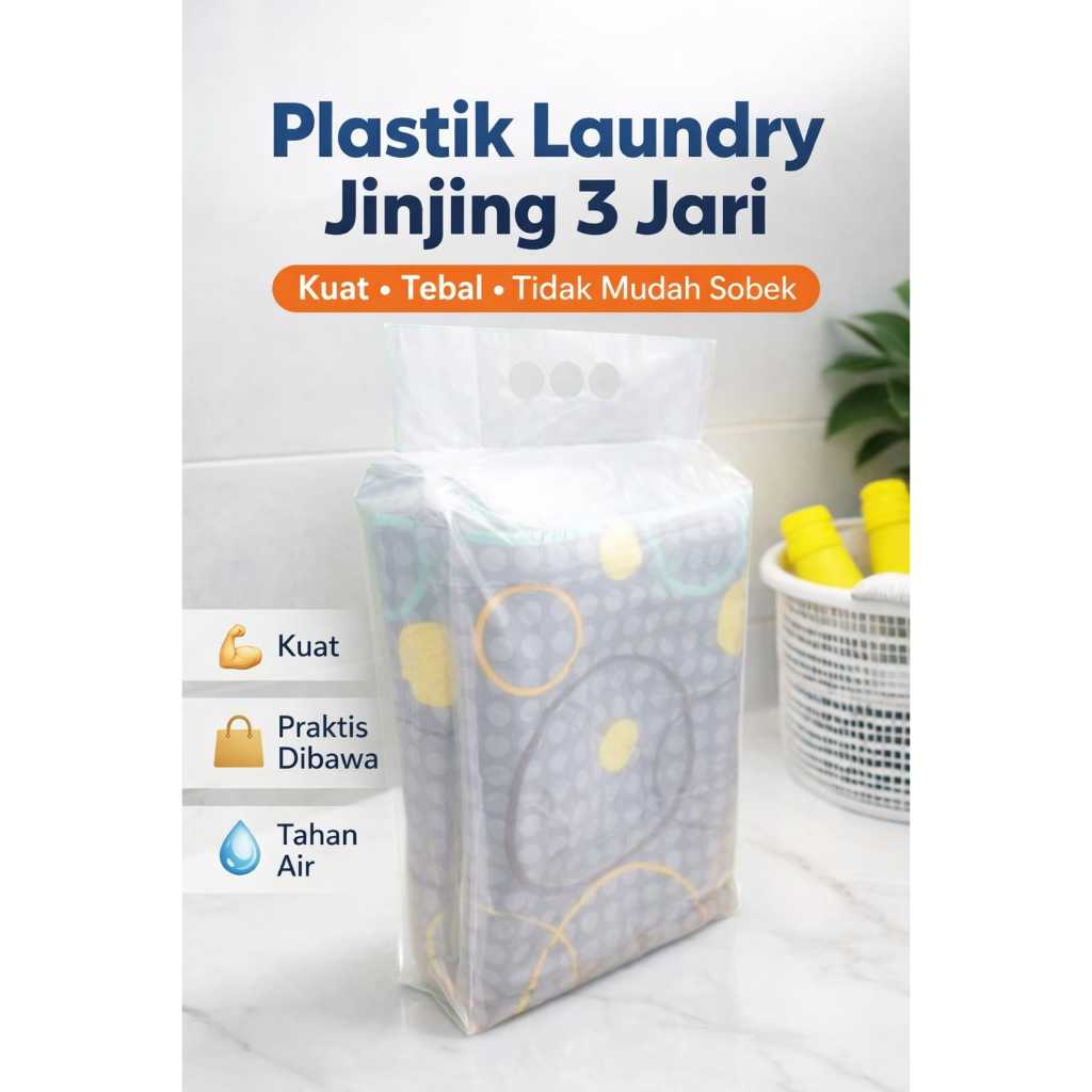 Plastik Jinjing HD Laundry jinjing 3 jari Plastik Loundry Kiloan 1/2kg