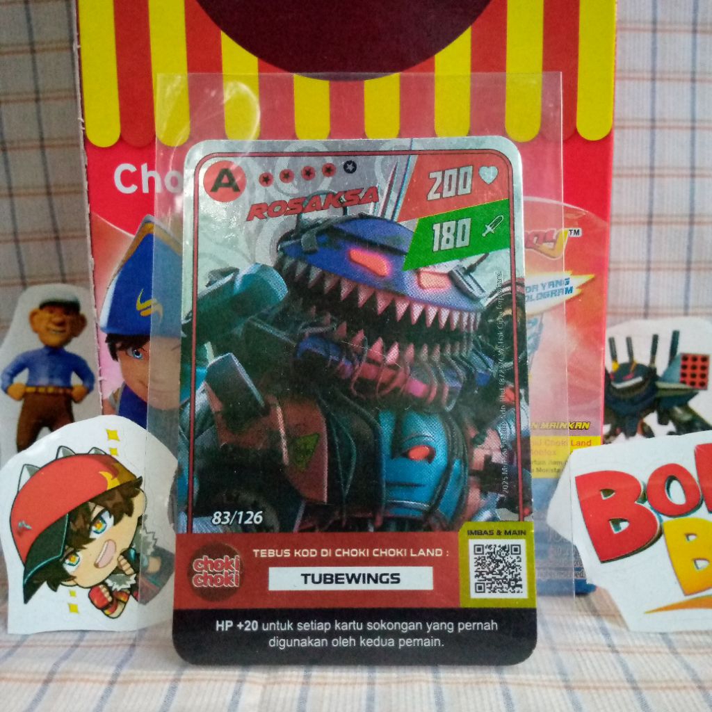 Kartu Boboiboy Rosaksa Galaxy – Choki Choki | Monsta Galaxy Card | Original Card