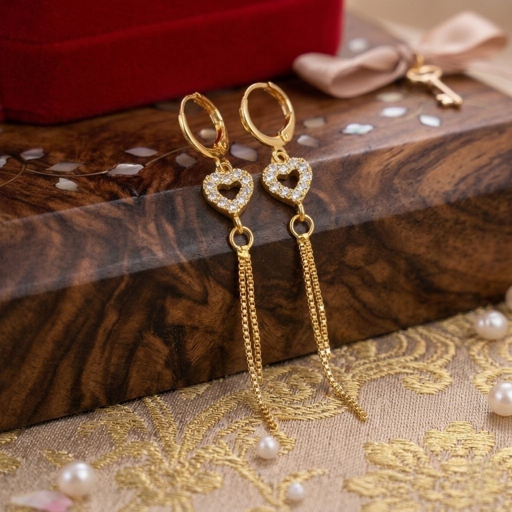 Anting xuping love panjang dewasa anti karat