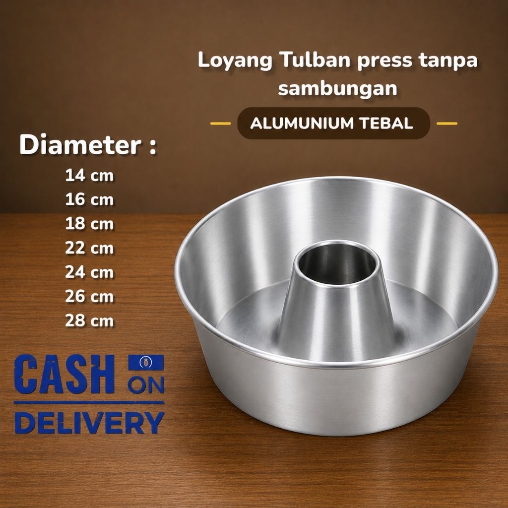 Loyang Kue Bolu Tulban Bima Press Baking Pan Ukuran 14 cm 16 cm 18 cm 20 cm 22 cm 24 cm 26 cm 28 cm 