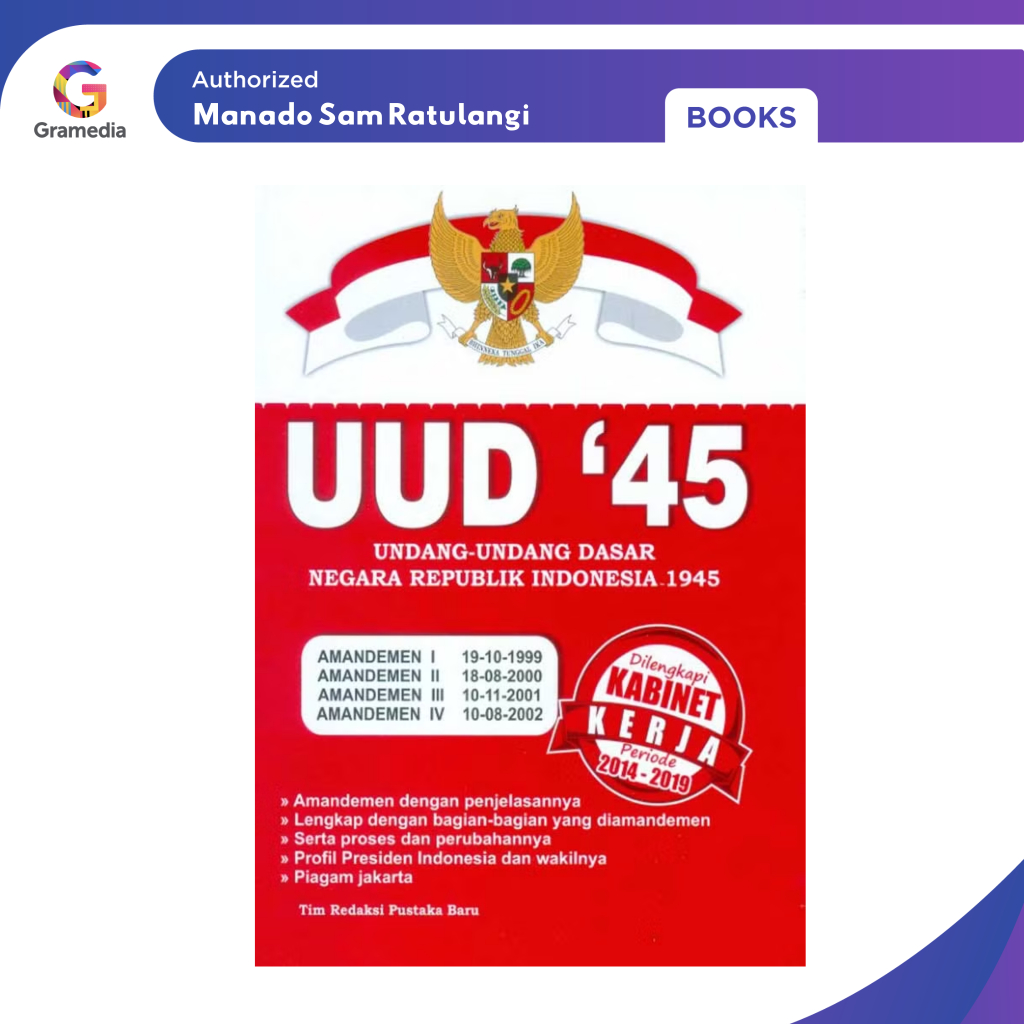 Gramedia Manado - UUD 45 Besar UUD Negara RI 1945 Besar + Amandemen
