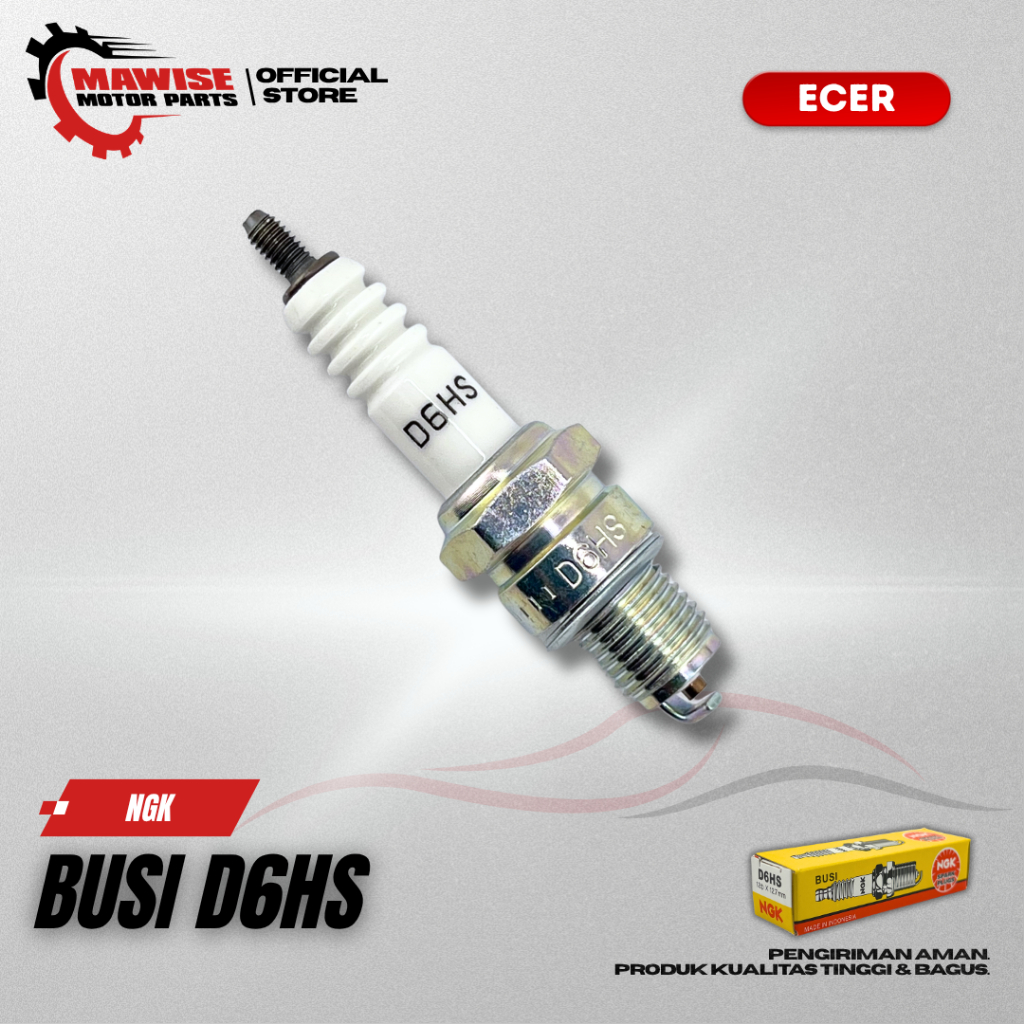 BUSI NGK D6HS [ECER] - BUSI NGK D6HS MOTOR LAMA C70 C90