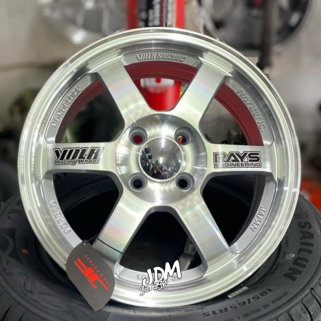 velg TE37 FLOW FORMING r15 lebar 6,5 pcd 4x100 ET 42 mobil ring 15 pnp mobil agya ayla swift fronx b
