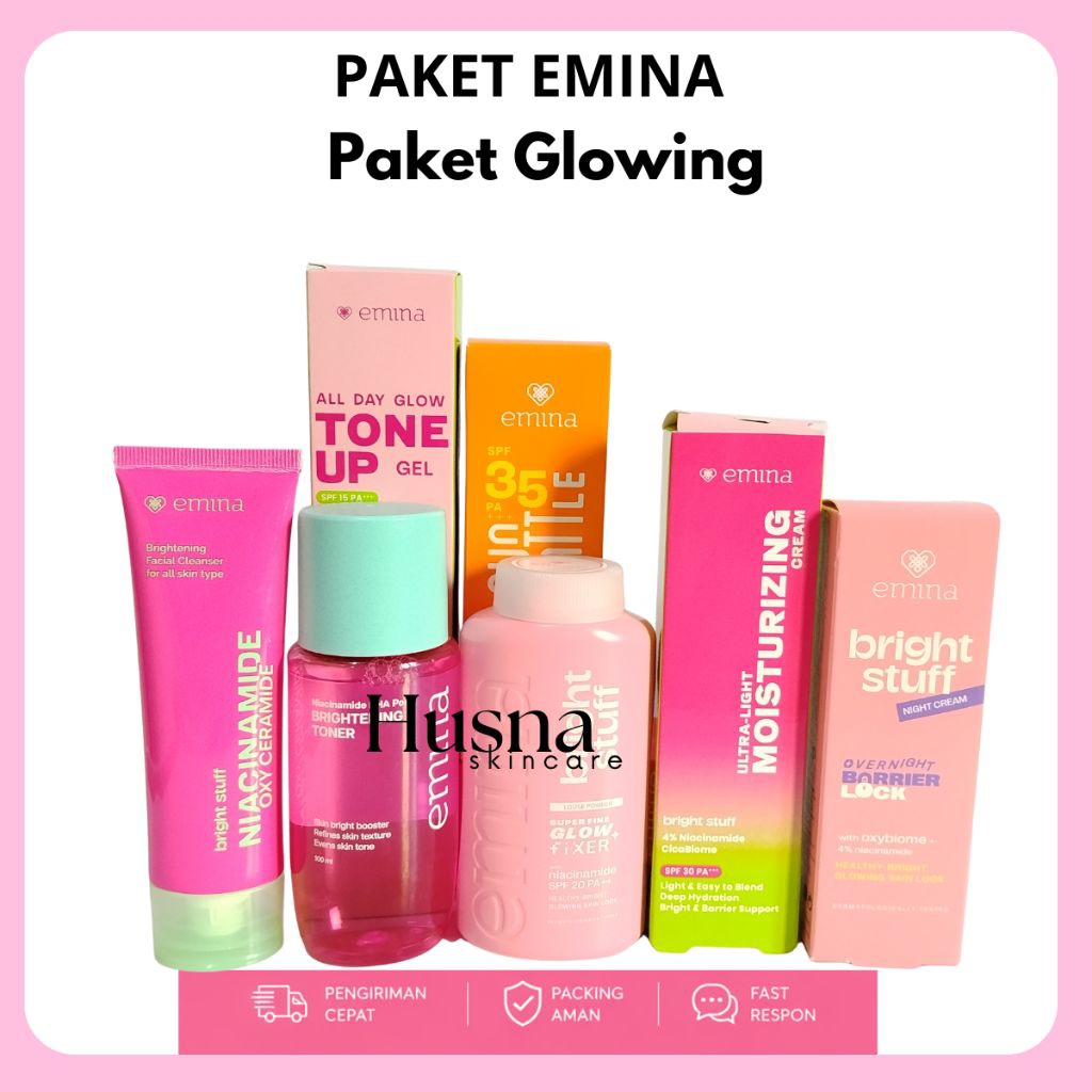 Bisa COD Paket EMINA 1 Paket Series Lengkap / Paket Hemat Emina Bright Stuff Untuk Kulit Normal Menc