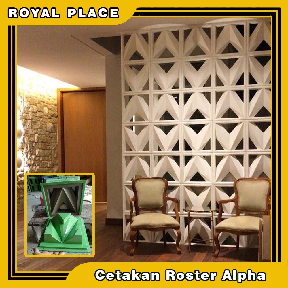 cetakan loster fiber 2 muka / cetakan roster fiber motif Alpha BERGARANSI cetakan angin angin rumah 
