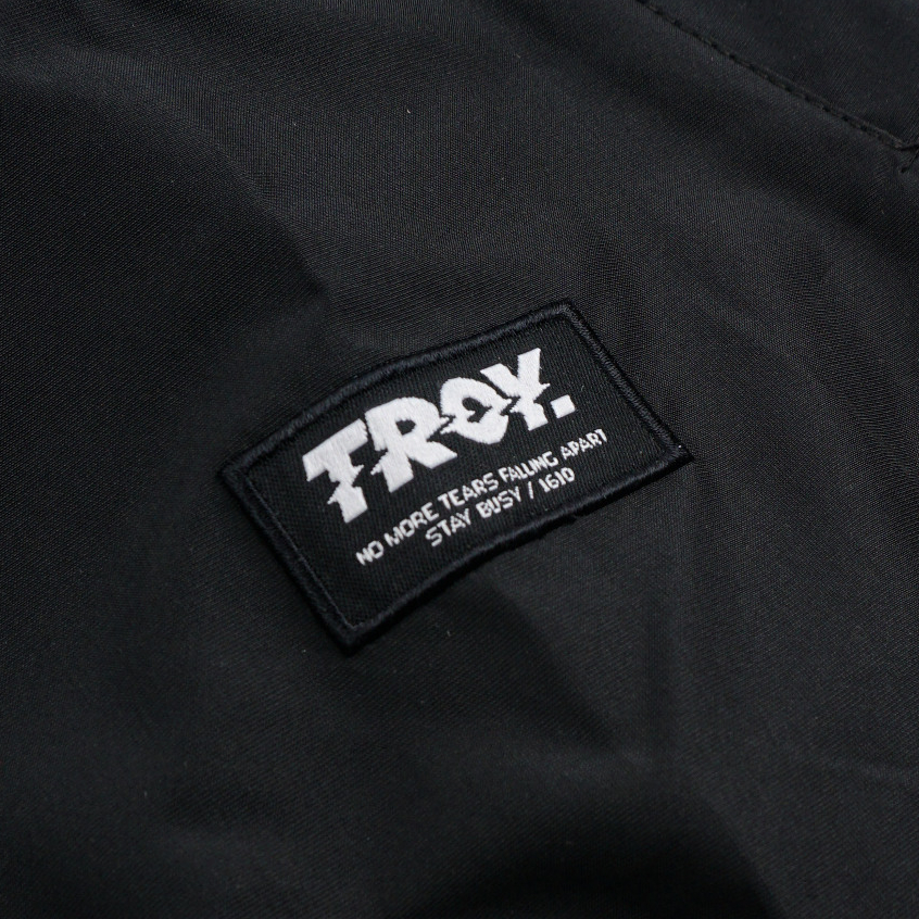 Troy Company Jaket Tracktop Pria Full Hitam - Flyfy Jacket Tracktop Full Black JTT 3612