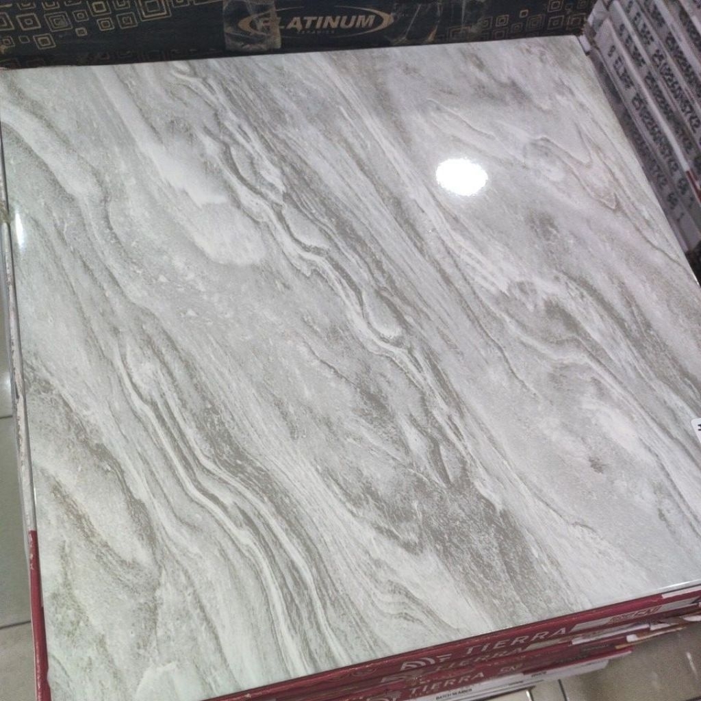 keramik lantai Tierra Crevil Grey 50x50 kwB /Dus (kilap)