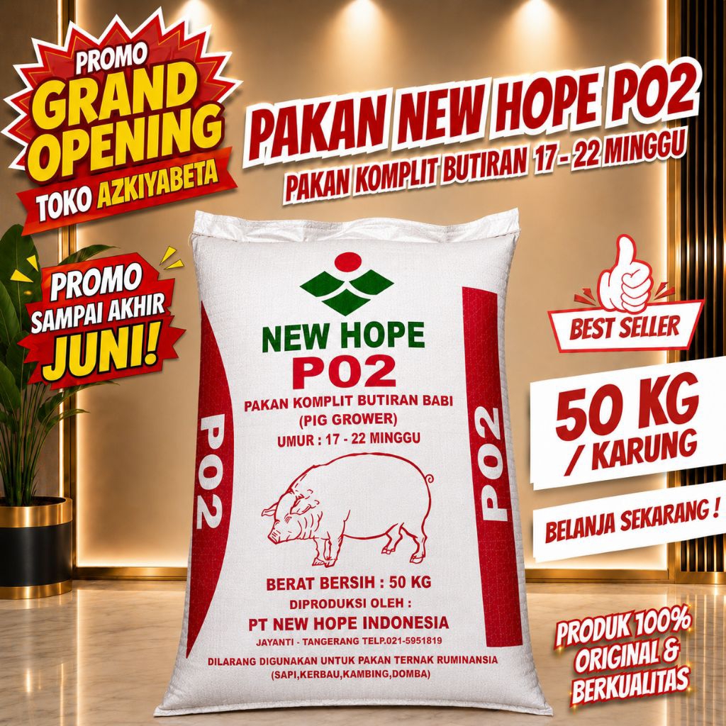 pur pakan ayam 50 kg karungan PO2 NEW HOPE 50 kg pur unggas ayam babi