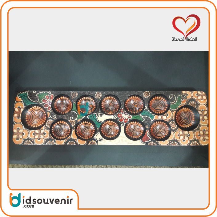 Dakon Kayu Batik 12 lubang/mainan jadul
