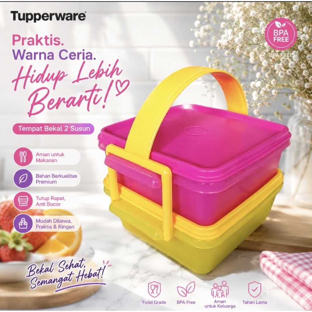 kotak makan tupperware small carry all set